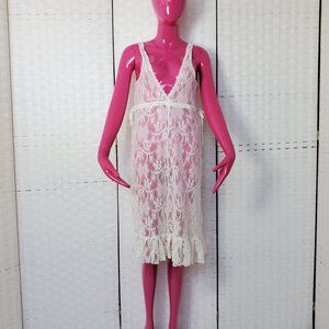 See Through Floral Lace Dress
